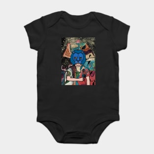 Cryptic "Have Fun Staying Poor" Digital Collectible - Character with MaleMask, AnimalEye Color, and GreenSkin on TeePublic Baby Bodysuit